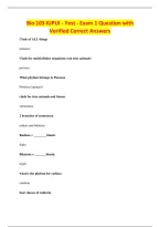 Bio 103 IUPUI - Yost - Exam 1 Question with&NewLine;Verified Correct Answers