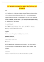 Bio 1050 Ch 1 Question with Verified Correct&NewLine;Answers