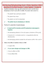 NSU Nursing Pathophysiology Exam 1 2026 &vert; Clicker Practice Questions & Answers &vert; Graded A&plus; &vert; Latest Update