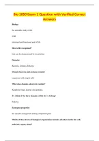 Bio 1050 Exam 1 Question with Verified Correct&NewLine;Answers