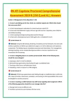 RN ATI Capstone Proctored Comprehensive &NewLine;Assessment 2019 B &lpar;150 Q and A&rpar; &vert; Answers 