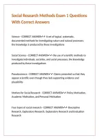 Social Research Methods Exam 1 Questions With Correct Answers&period;