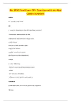 Bio 1050 Final Exam ECU Question with Verified&NewLine;Correct Answers