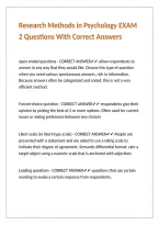 Research Methods in Psychology EXAM 2 Questions With Correct Answers