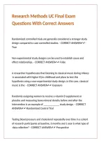 Research Methods UC Final Exam Questions With Correct Answers