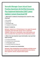 Servsafe Manager Exam Actual Exam&NewLine;Practice Questions & &lbrack;Verified Answers&rsqb;&comma;&NewLine;Plus Explained Rationales&vert;2027 Latest&NewLine;Update&vert; Instant Download Pdf