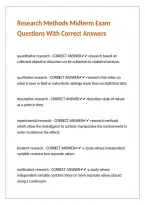 Research Methods Midterm Exam Questions With Correct Answers 