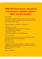 BME 562 Final Exam &vert; Questions&NewLine;and Answers &vert; 2026&sol;27 Update &vert;&NewLine;100&percnt; Correct Graded &plus;&NewLine;Gene Therapy&NewLine;- The insertion of working copies of a gene into the cells of a person&NewLine;with a genetic disorder in an attempt to correct the disorder with the&NewLine;goal of tr