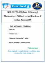 NSG 533 &sol; NSG533 Exam 2 &lpar;Advanced Pharmacology &ndash; Wilkes&rpar; &ndash; Actual Questions & Verified Answers PDF&NewLine;