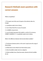 Research Methods exam questions with correct answers