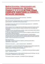 Medical Assisting&colon; Administrative and Clinical Competencies&period; 8th Edition&period; Chapters 1&comma; 2&comma; 4&comma; 5&comma; & 6 ACTUAL EXAM COMPLETE QUESTIONS & CORRECT DETAILED ANSWERS 