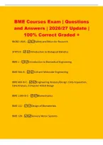 BME Courses Exam &vert; Questions&NewLine;and Answers &vert; 2026&sol;27 Update &vert;&NewLine;100&percnt; Correct Graded &plus;&NewLine;BIOSCI 194S -Safety and Ethics for Research&NewLine;STATS 8 -Introduction to Biological Statistics&NewLine;BME 1 -Introduction to Biomedical Engineering&NewLine;BME 50A-B -Cell and Molecular 