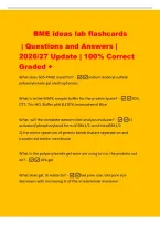 BME ideas lab flashcards&NewLine;&vert; Questions and Answers &vert;&NewLine;2026&sol;27 Update &vert; 100&percnt; Correct&NewLine;Graded &plus;&NewLine;What does SDS-PAGE stand for&quest; -sodium dodecyl sulfate&NewLine;polyacrylamide gel electrophoresis&NewLine;What is in the MAPK sample buffer for the protein lysate&quest; -SDS&comma;&NewLine;DTT&comma; 
