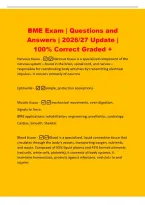BME Exam &vert; Questions and&NewLine;Answers &vert; 2026&sol;27 Update &vert;&NewLine;100&percnt; Correct Graded &plus;&NewLine;Nervous tissue - Nervous tissue is a specialized component of the&NewLine;nervous system&mdash;found in the brain&comma; spinal cord&comma; and nerves&mdash;&NewLine;responsible for coordinating body activities by tr