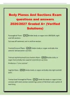 Body Planes And Sections Exam&NewLine;questions and answers&NewLine;2026&sol;2027 Graded A&plus; &lpar;Verified&NewLine;Solutions&rpar;