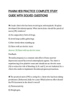 PHARM HESI PRACTICE COMPLETE STUDY&NewLine;GUIDE WITH SOLVED QUESTIONS