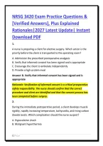 NRSG 3420 Exam Practice Questions &&NewLine;&lbrack;Verified Answers&rsqb;&comma; Plus Explained&NewLine;Rationales&vert;2027 Latest Update&vert; Instant&NewLine;Download PDF