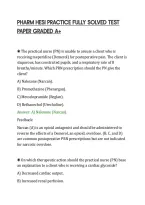 PHARM HESI PRACTICE FULLY SOLVED TEST&NewLine;PAPER GRADED A&plus;&NewLine;