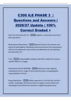 C300 ILE PHASE 3 &vert;&NewLine;Questions and Answers &vert;&NewLine;2026&sol;27 Update &vert; 100&percnt;&NewLine;Correct Graded &plus;&NewLine;Joint Functions help JFC to&colon; -Integrate&comma; synchronize&comma; and direct&NewLine;joint operations&NewLine;Multinational Operations -National interest&comma; the manner and&NewLine;extent of participation&comma;