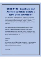 CGSC F100 &vert; Questions and&NewLine;Answers &vert; 2026&sol;27 Update &vert;&NewLine;100&percnt; Correct Graded &plus;&NewLine;Force Management -The process the Army uses to manage&NewLine;change while balancing needs &lpar;today and in the future&rpar; with resource&NewLine;constraints&period; It encompasses overarching domains of C
