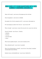NEW YORK CITY EXAM QUESTIONS WITH 100&percnt; CORRECT ANSWERS &sol;GRADED A&plus; &period;