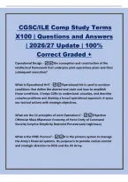 CGSC&sol;ILE Comp Study Terms&NewLine;X100 &vert; Questions and Answers&NewLine;&vert; 2026&sol;27 Update &vert; 100&percnt;&NewLine;Correct Graded &plus;&NewLine;Operational Design -the conception and construction of the&NewLine;intellectual framework that underpins joint operations plans and their&NewLine;subsequent execution&quest;&NewLine;
