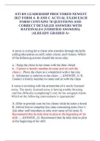 ATI RN Leadership Proctored Exam 2027 Forms A&comma; B & C Questions and Detailed Answers