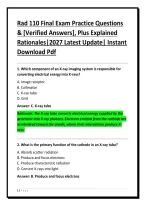Rad 110 Final Exam Practice Questions&NewLine;& &lbrack;Verified Answers&rsqb;&comma; Plus Explained&NewLine;Rationales&vert;2027 Latest Update&vert; Instant&NewLine;Download Pdf