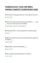 PHARMACOLOGY CLEAR AND SIMPLE&NewLine;WATKINS COMPLETE COURSE REVIEW GUIDE&NewLine;