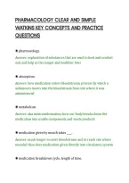 PHARMACOLOGY CLEAR AND SIMPLE&NewLine;WATKINS KEY CONCEPTS AND PRACTICE&NewLine;QUESTIONS