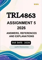 TRL4863 Assignment  5 &vert;&vert;&lpar;ANSWERS AND GUIDELINES&rpar;&vert; Due Date&colon; 2026