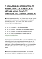 PHARMACOLOGY CONNECTIONS TO&NewLine;NURSING PRACTICE 5TH EDITION BY&NewLine;MICHAEL ADAMS COMPLETE&NewLine;QUESTIONS AND ANSWERS GRADED A&plus;&NewLine;