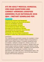 ATI RN ADULT MEDICAL-SURGICAL &NewLine;CMS EXAM QUESTIONS AND &NewLine;CORRECT ANSWERS &lpar;VERIFIED &NewLine;ANSWERS&rpar; PLUS RATIONALES 2026 &NewLine;Q&A &vert; INSTANT DOWNLOAD PDF&period;