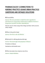PHARMACOLOGY CONNECTIONS TO&NewLine;NURSING PRACTICE ADAMS URBAN PRACTICE&NewLine;QUESTIONS AND DETAILED SOLUTIONS