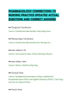 PHARMACOLOGY CONNECTIONS TO&NewLine;NURSING PRACTICE UPDATED ACTUAL&NewLine;QUESTIONS AND CORRECT ANSWERS