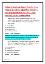 Relias Dysrhythmia Basic B Practice Exam&NewLine;Practice Questions & &lbrack;Verified Answers&rsqb;&comma;&NewLine;Plus Explained Rationales&vert;2027 Latest&NewLine;Update&vert; Instant Download PDF