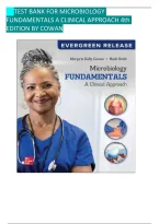 Test Bank Solutions For Microbiology Fundamentals&colon; A Clinical Approach 3rd Edition &vert; Marjorie Kelly Cowan&comma; Heidi Smith & Jennifer Lusk &vert; ISBN 9781259709227 &vert; Complete