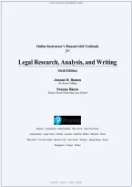Test Bank&colon; Conv Instructor 's Manual with for Legal Research Analysis and Writing &lpar;5th Edition&rpar; - Graded A&plus; Comp&period;&period;&period;