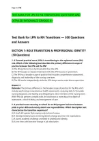 TEST BANK FOR LPN TO RN TRANSITIONS QUESTIONS AND &NewLine;DETAILED RATIONALES GRADED A&plus;