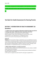 TEST BANK FOR HEALTH ASSESSMENT FOR NURSING PRACTICE &NewLine;GUIDELINES QUESTIONS AND DETAILED RATIONALES GRADED &NewLine;A&plus;