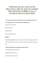 NURS 6531 EXAM 4&colon; ADVANCED&NewLine;PRACTICE CARE OF ADULTS ACROSS&NewLine;THE LIFESPAN &lpar;CORRECT Q & A&rpar;&NewLine;SATISFACTION GUARANTEED