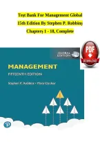 Test Bank For Management&colon; Global Edition 15th Edition &vert; Stephen P&period; Robbins & Mary A&period; Coulter &vert; ISBN 9781292340883 &vert; Chapters 1-18 Complete