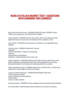 NURS 314 FELICIA MURRET TEST 1 QUESTIONS WITH ANSWERS 100&percnt; CORRECT