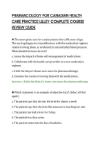 PHARMACOLOGY FOR CANADIAN HEALTH&NewLine;CARE PRACTICE LILLEY COMPLETE COURSE&NewLine;REVIEW GUIDE&NewLine;