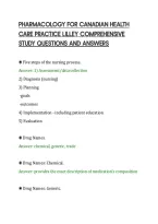PHARMACOLOGY FOR CANADIAN HEALTH&NewLine;CARE PRACTICE LILLEY COMPREHENSIVE&NewLine;STUDY QUESTIONS AND ANSWERS