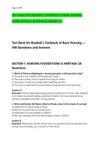 TEST BANK FOR ROSDAHL'S TEXTBOOK OF BASIC NURSING  &NewLine;GUIDE DETAILED RATIONALES GRADED A&plus;