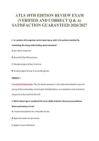 ATLS 10TH EDITION REVIEW EXAM&NewLine;&lpar;VERIFIED AND CORRECT Q & A&rpar;&NewLine;SATISFACTION GUARANTEED 2026&sol;2027