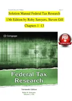Solution Manual for Federal Tax Research&comma; 13th Edition by Roby B&period; Sawyers & Steven L&period; Gill &vert; Chapters 1-13 Complete &vert; Verified Answers to All Questions&comma; Problems & Cases &vert; Latest 2026 Update