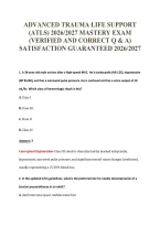 ADVANCED TRAUMA LIFE SUPPORT &lpar;ATLS&rpar; EXAM PACKAGE DEAL 100&percnt; VERIFIED 2026&sol;2027
