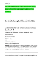 TEST BANK FOR NURSING FOR WELLNESS IN OLDER ADULTS &NewLine;GUIDE WITH VERIFIED ANSWERS DETAILED RATIONALES &NewLine;GRADED A&plus;